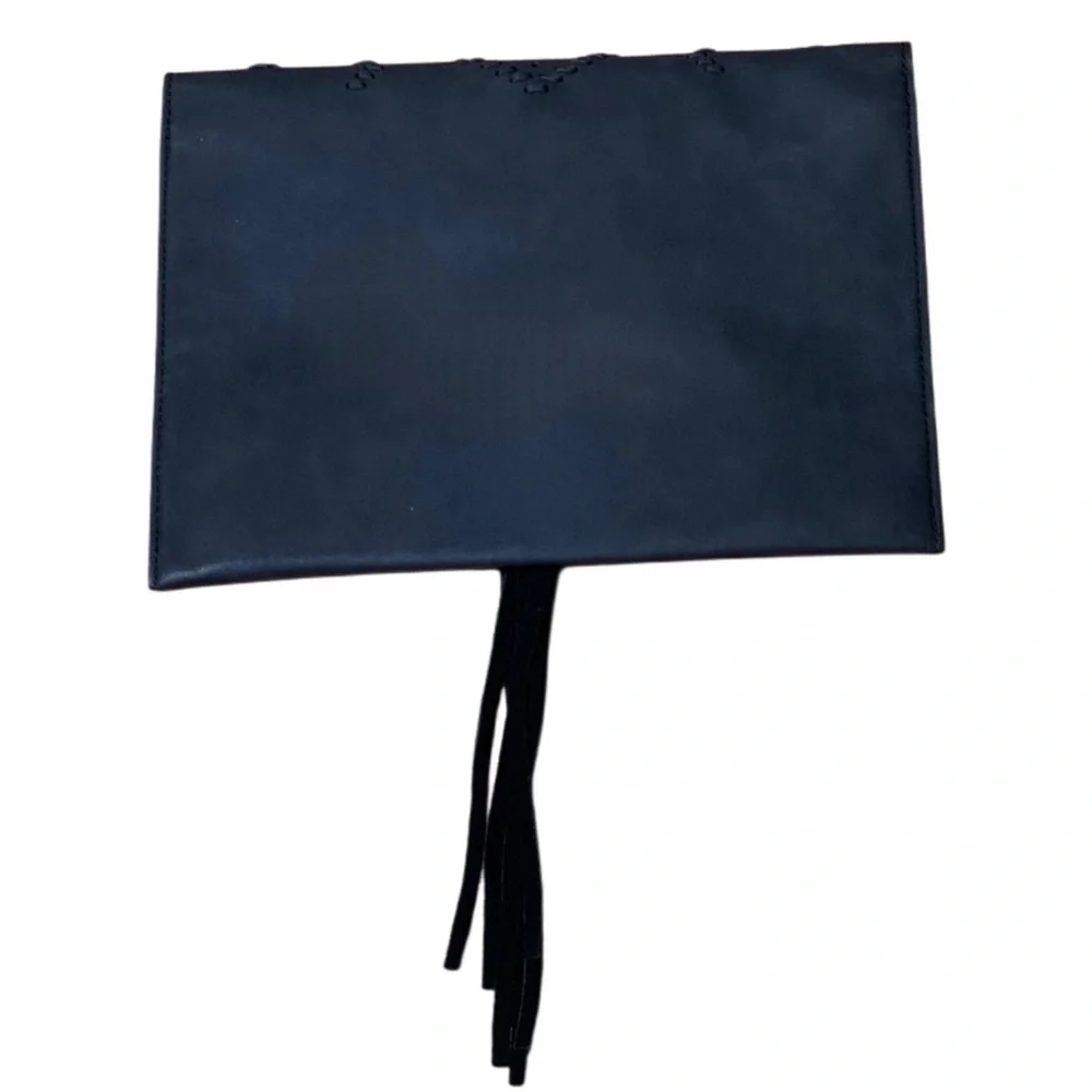 Anthropologie Leather Envelope Tassel Clutch